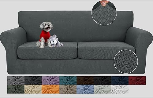 JIVINER Fundas de sofá de 3 piezas para sofá de 2 cojines, funda de sofá elástica con 2 fundas de cojín de asiento extra grandes, fundas gruesas