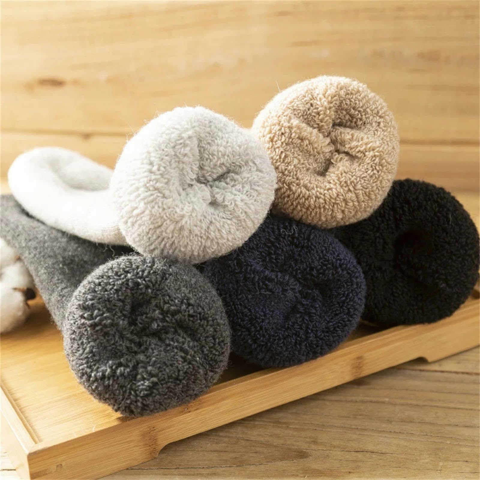 Calcetines Hombre Hombres Womensocks Parejas Color Sólido Gran Tamaño Heavy Invierno Engrosado Terry Socks