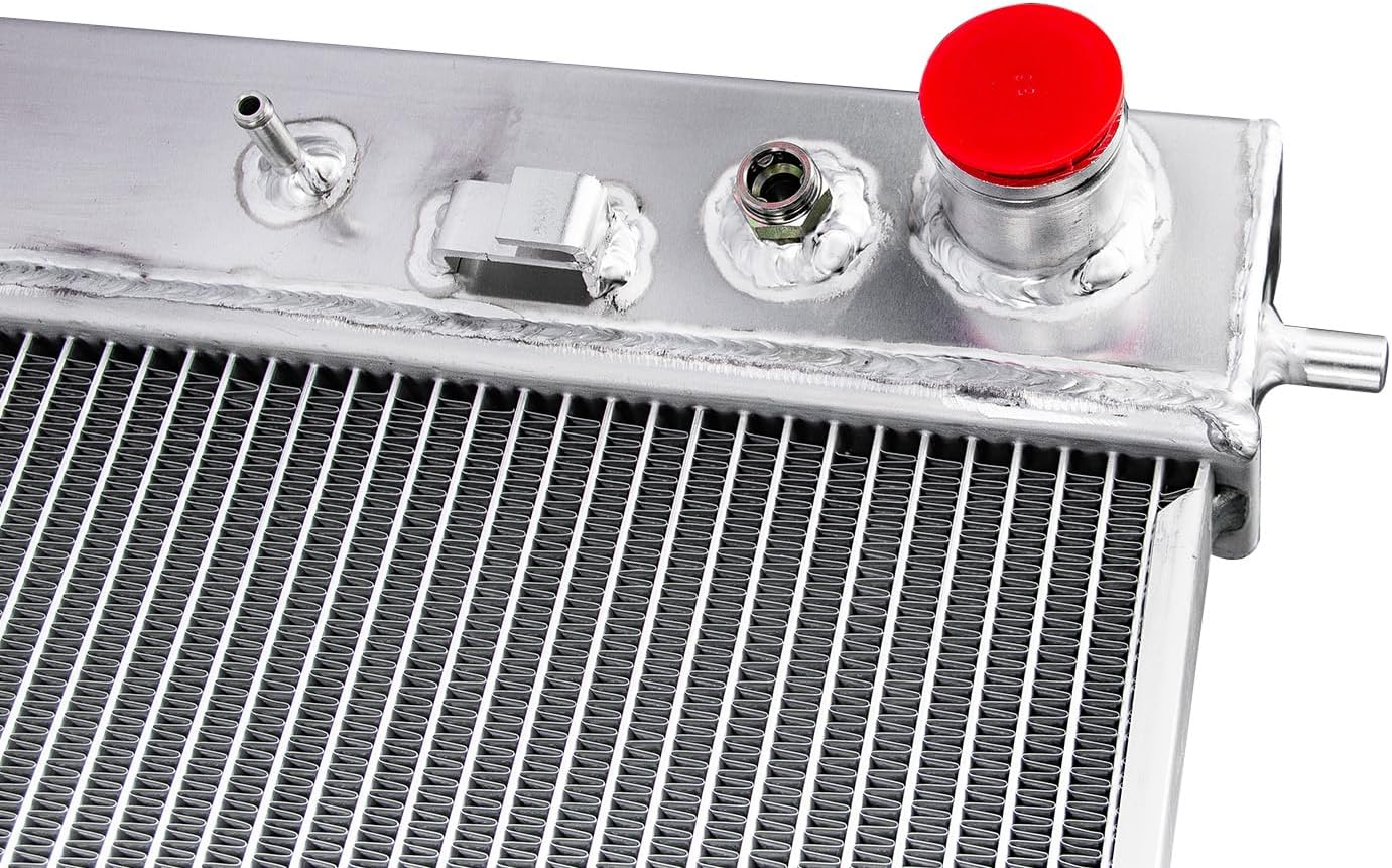 CU2423 34" Aluminum Radiator for 1999-2014 Chevy Silverado 1500 2500 GMC Sierra Yukon Tahoe Radiador 3 Row Crossflow Radiators 2000 2001 2002 2003 2004 2005 2006 2007 2008 2009 2010 2011 2012