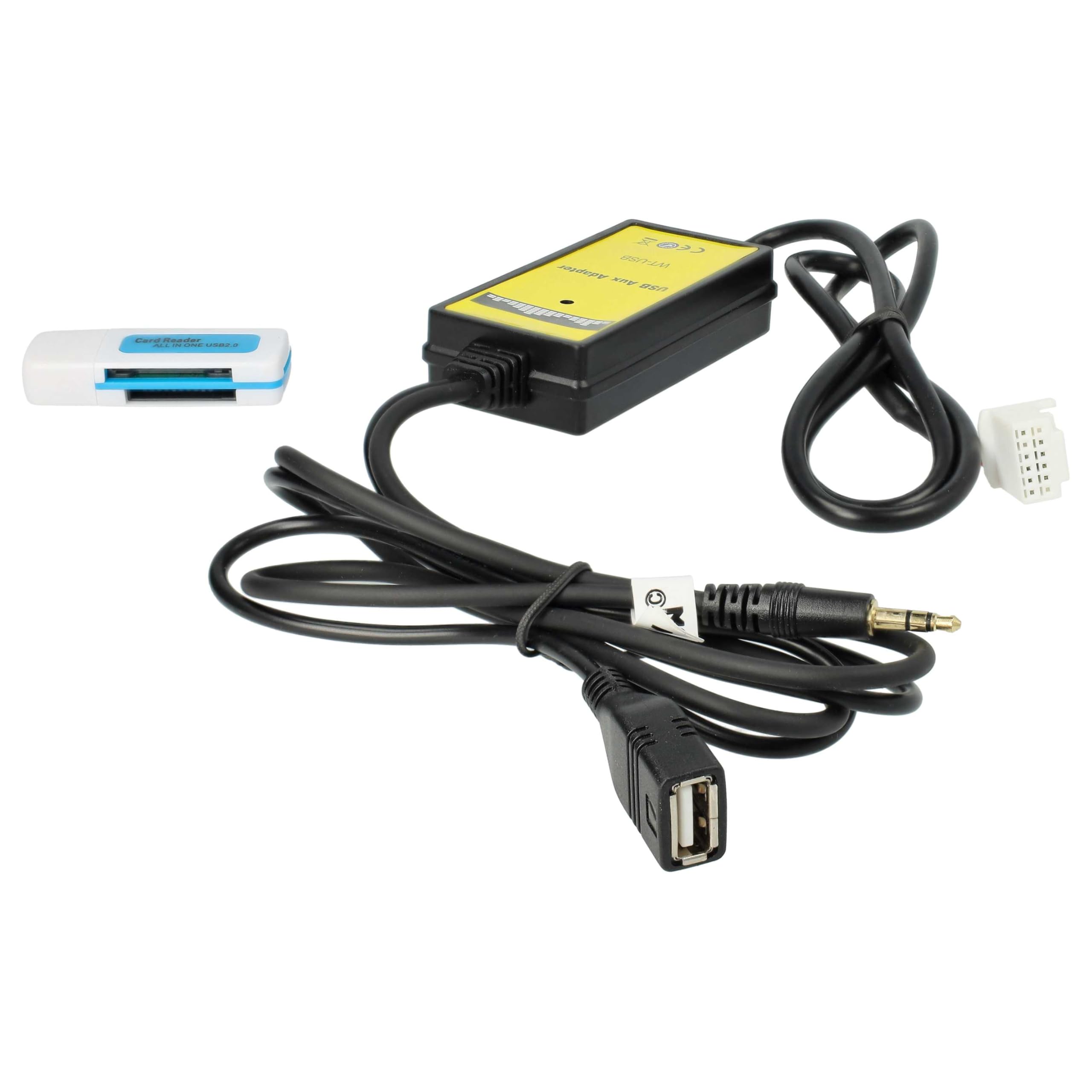 vhbw cavo adattatore audio AUX USB per autoradio (145 cm) compatibile con Toyota Venza 2009-2010, Yaris 2006-2010 - USB