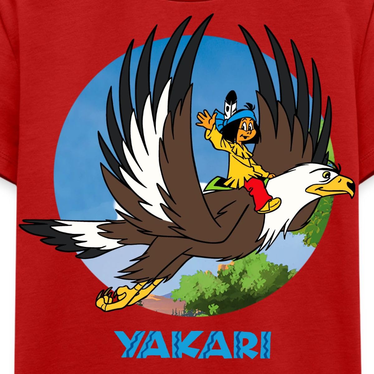 Spreadshirt Yakari Vole sur Grand Aigle T Shirt Enfant Premium