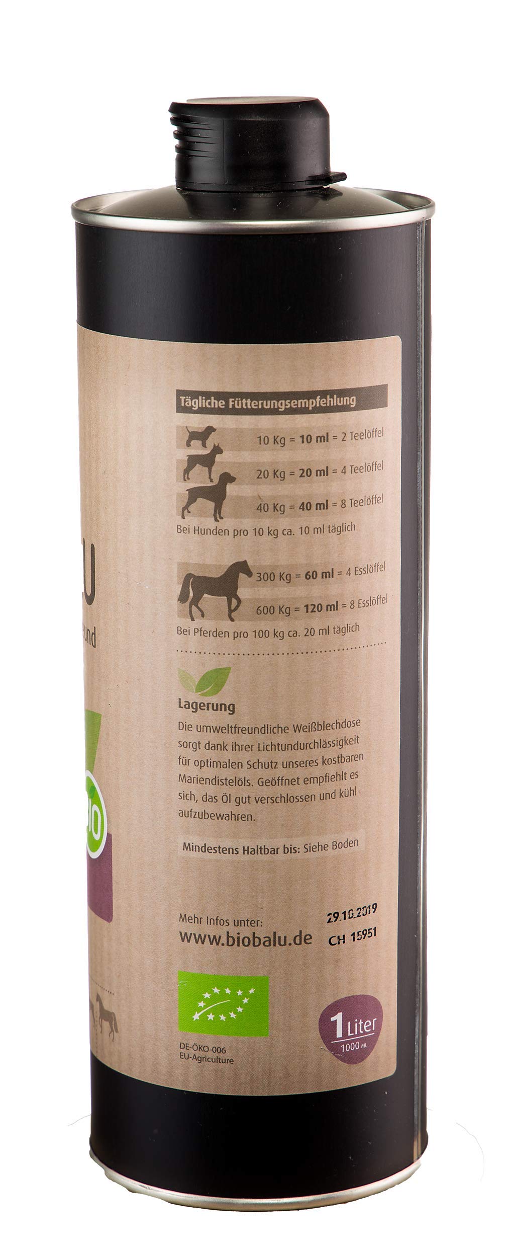 Bio Huile de Mariendistel pour Chiens et Chevaux