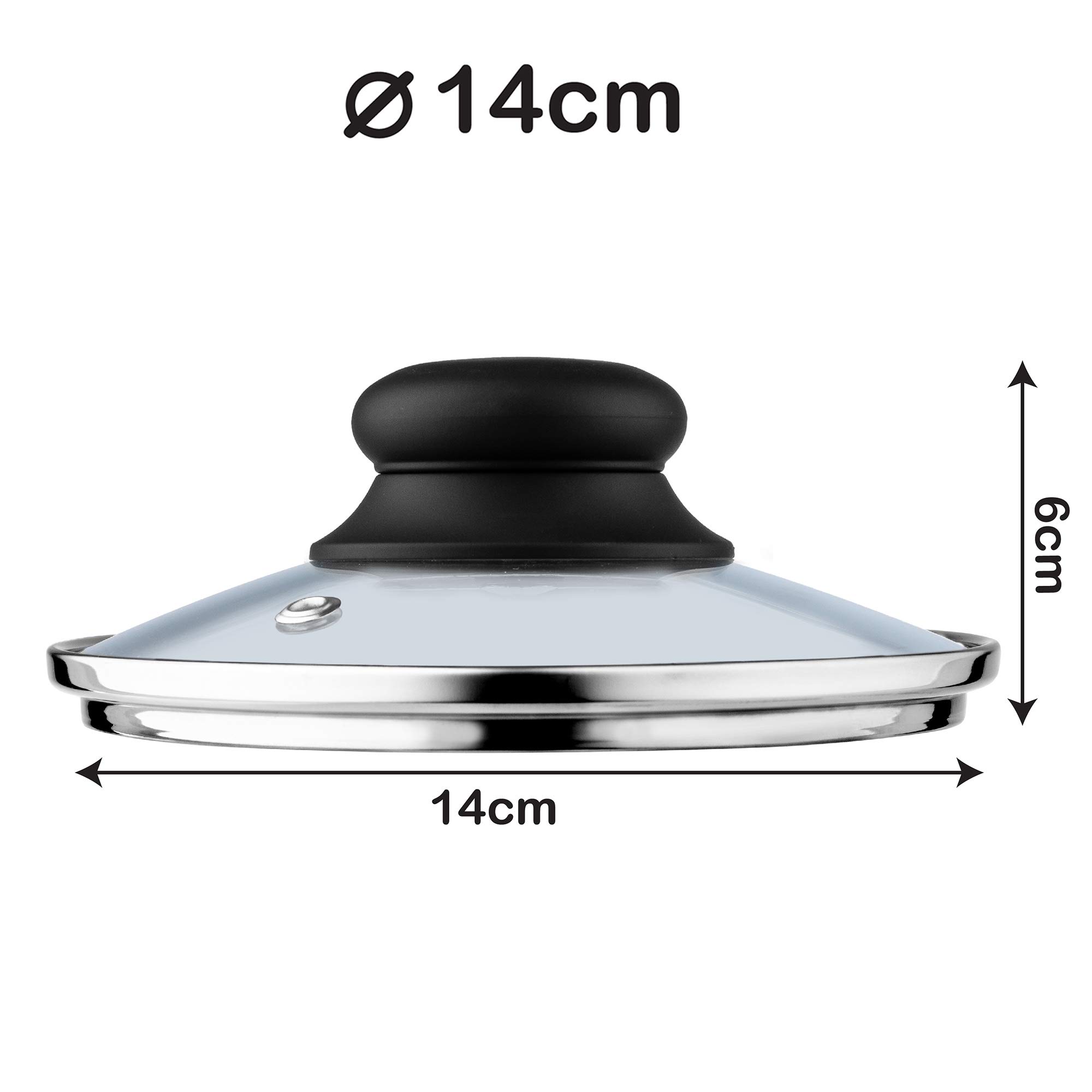Coperchio Universale In Vetro 14cm Con Bordo In Acciaio - Per Padelle E Pentole - Foto 13