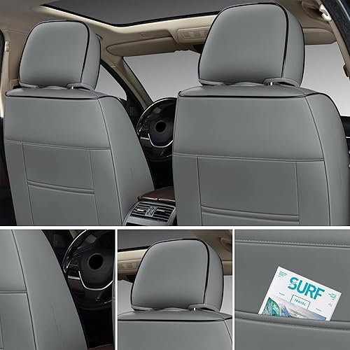 Miniatura 4 de GXT Funda de asiento de automóvil de cobertura completa de piel sintética de lujo, antideslizante, universal, se adapta a sedanes, SUV, camioneta
