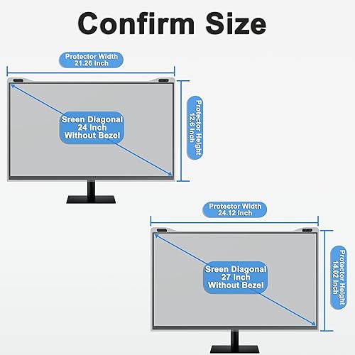 Miniatura 10 de GHY Universal 23, 23.6, 23.8, 24 pulgadas, protector de pantalla anti luz azul para monitor de 24 pulgadas, filtro de protección ocular anti UV,