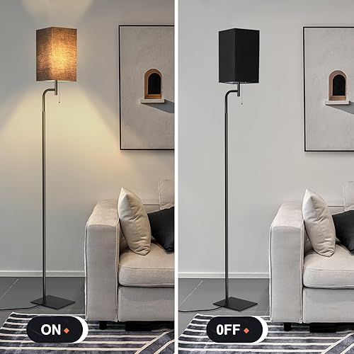 Miniatura 4 de Lámpara de pie para sala de estar, 3 temperaturas de color, lámpara de pie moderna para sala de estar, lámpara alta de diseño simple con pantalla de