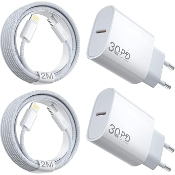 30W iPhone Charger and Fast Charging Cable - [Apple MFi Certified] USB C Fast Charger with 2M iPhone Charging Cable for iPhone 14/13/12/11/Pro Max/Mini/SE/Xr/Xs Max/iPad Power Supply Power Plug