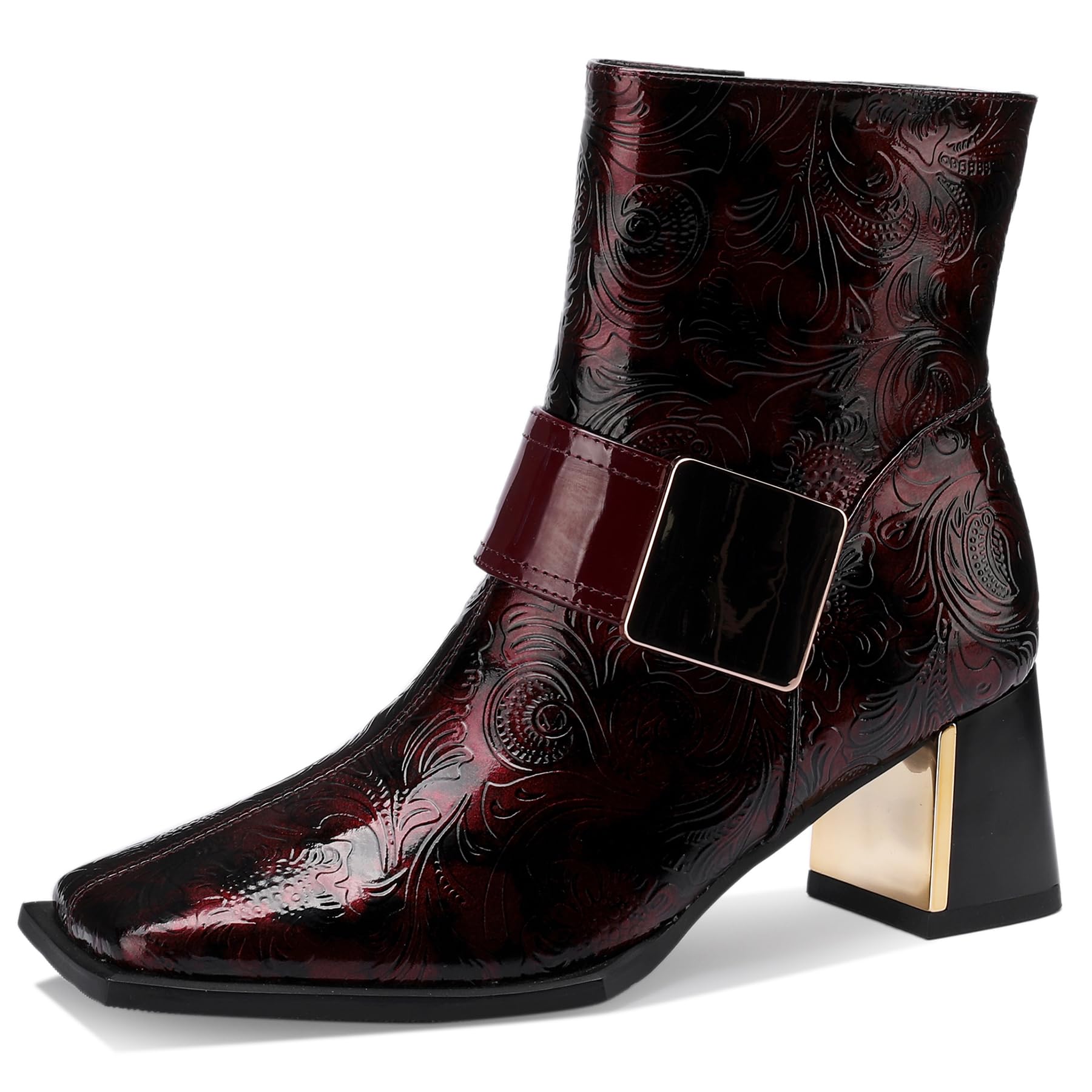 TDD Leopard Print Boots For Women Square Toe Lace Up Ankle Wide Calf Booties Botas Para Mujer Leather