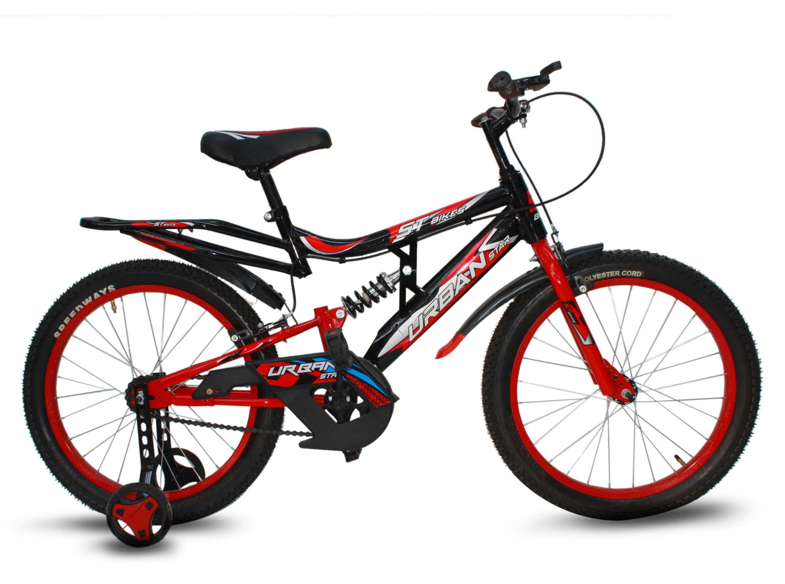 20T Suspension Model (85% Assembled) Kids Road (Single Speed - Black/RED) 20 T Roadster Cycle (Single Speed, Black/Red, Front Rigid & Rear Suspension)-image-28