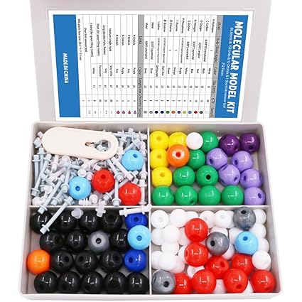 Swpeet 240 Pcs Molecular Model Kit for Organic and Inorganic Chemistry, Chemistry Molecular Model Student and Teacher Set 86 Atoms & 153 Bonds & 1 Short Link Remover Tool