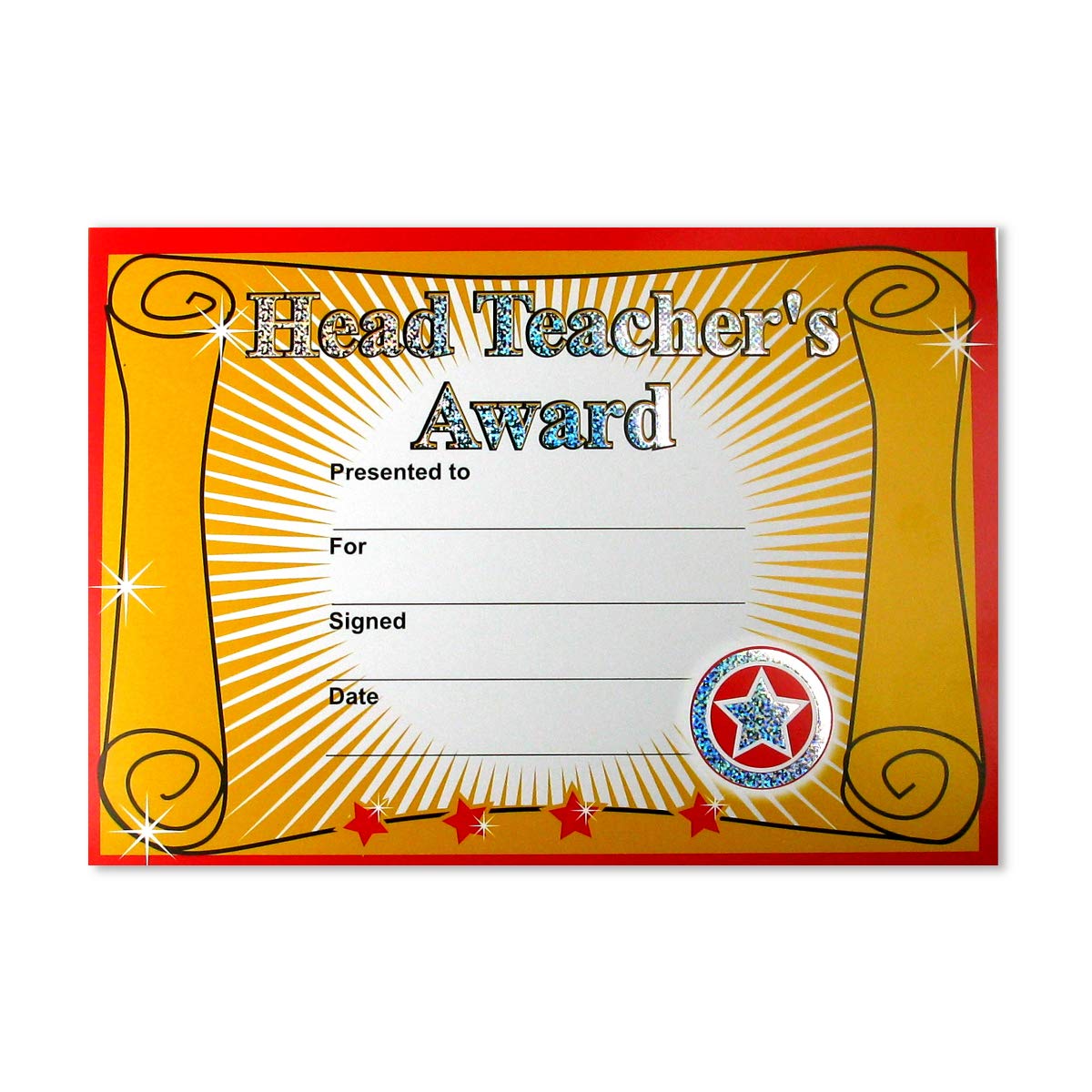 SuperStickers nagroda nauczyciela błyszczący certyfikat szkoły