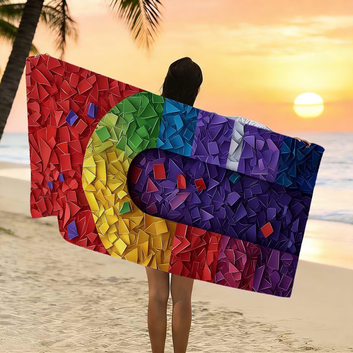 Ręcznik plażowy z mikrofibry, duży ręcznik kąpielowy 90 x 200 cm, zestaw 2 szt. szybkoschnących kolorowych prześcieradeł kąpielowych, odporne na piasek ręczniki plażowe z mikrofibry do podróży