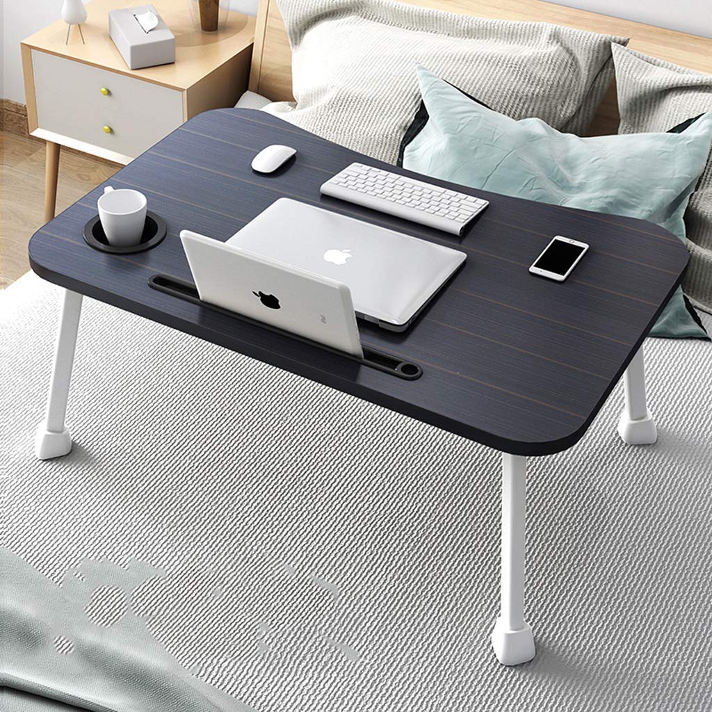HXMJXCEN Multifunctional Foldable Computer Desk/Portable Laptop Desk Tablet Phone Slot Cup Trough/Home Bed Laptop Stand/Sofa Stand Children Bookshelf Breakfast Table/Study Writing Desk Workstation
