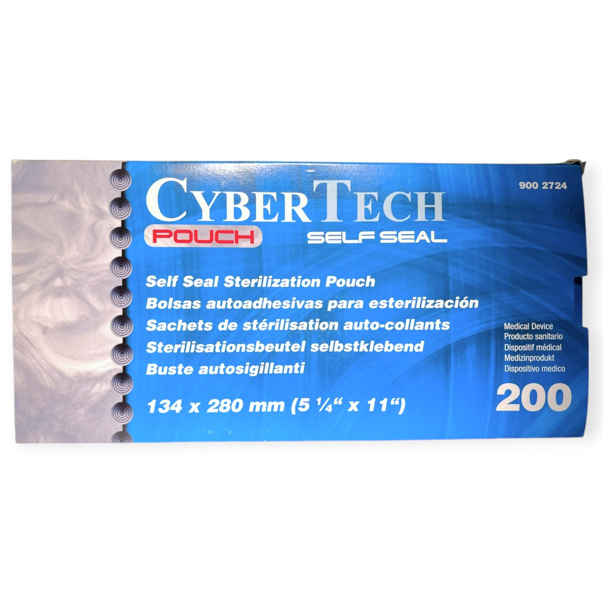 CyberTech - Sterilisationsbeutel (200 Stück), selbstklebend, Steritüten ohne Seitenfalten, Maße je 13,4 x 28,0 cm