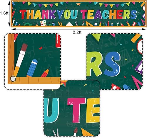 Miniatura 5 de Nepnuser Cartel grande de agradecimiento para el día de agradecimiento del profesor, cartel colgante para el aula, tablero de anuncios y decoración