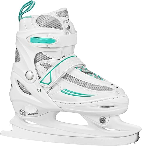 Vista 12 de Lake Placid Summit Adjustable Youth Ice Skates Negro/Blanco/Gris