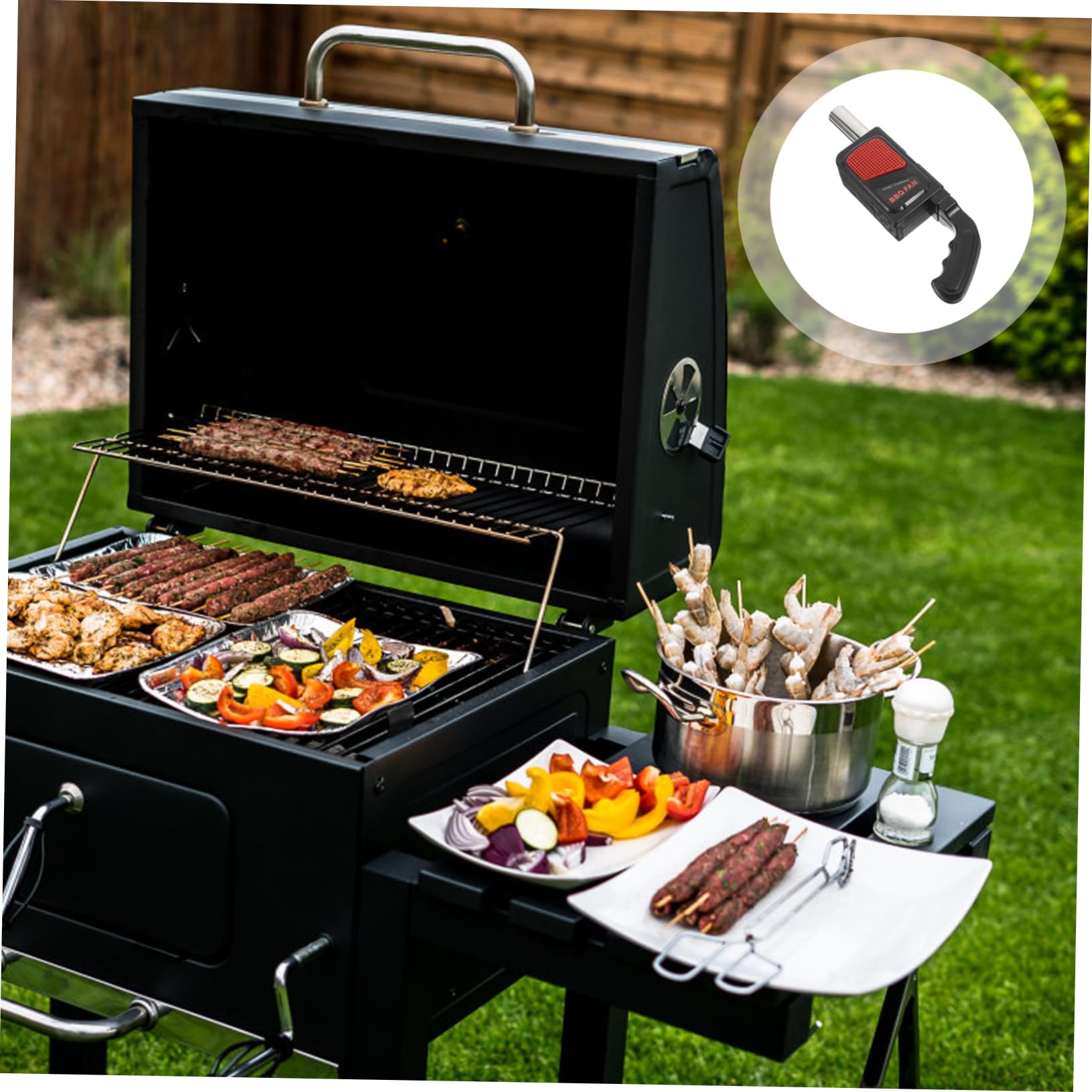 ibasenice Ventilatore Barbecue Elettrico Portatile 2 Pezzi 4 Aa
