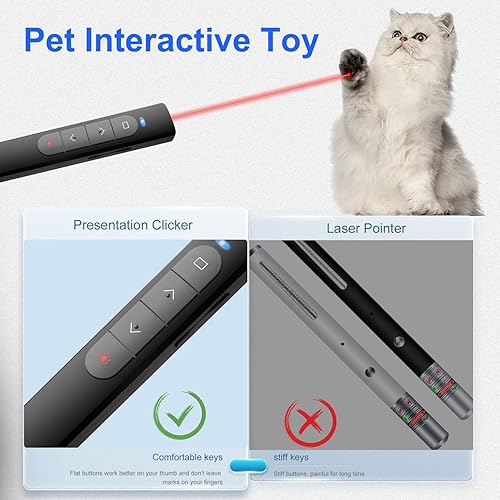 Vista 8 de Presentation Clicker Wireless Presenter Remote, PowerPoint Clicker Ordenador Clicker con Luz Roja, Clickers para Presentaciones de PowerPoint Slide