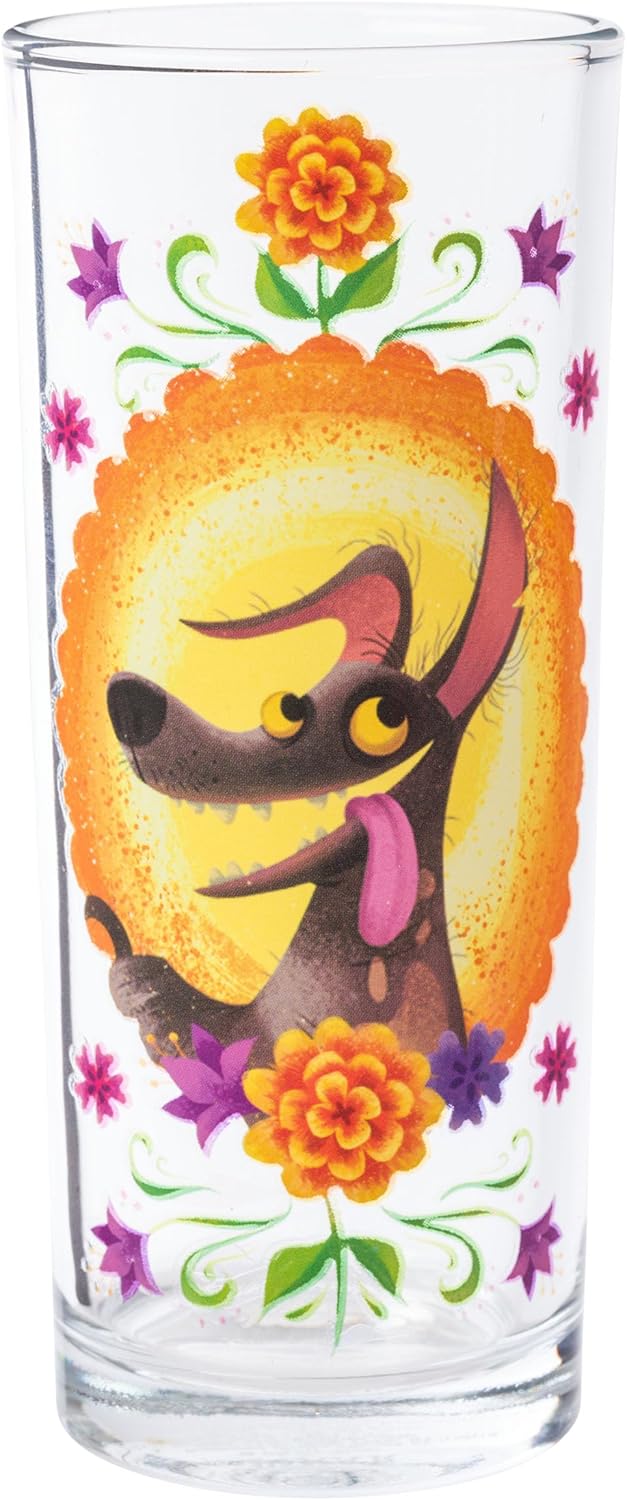 Silver Buffalo Disney Pixar Coco Day of the Dead Design 4 Pack Tumbler Glass Set, 10 Ounces