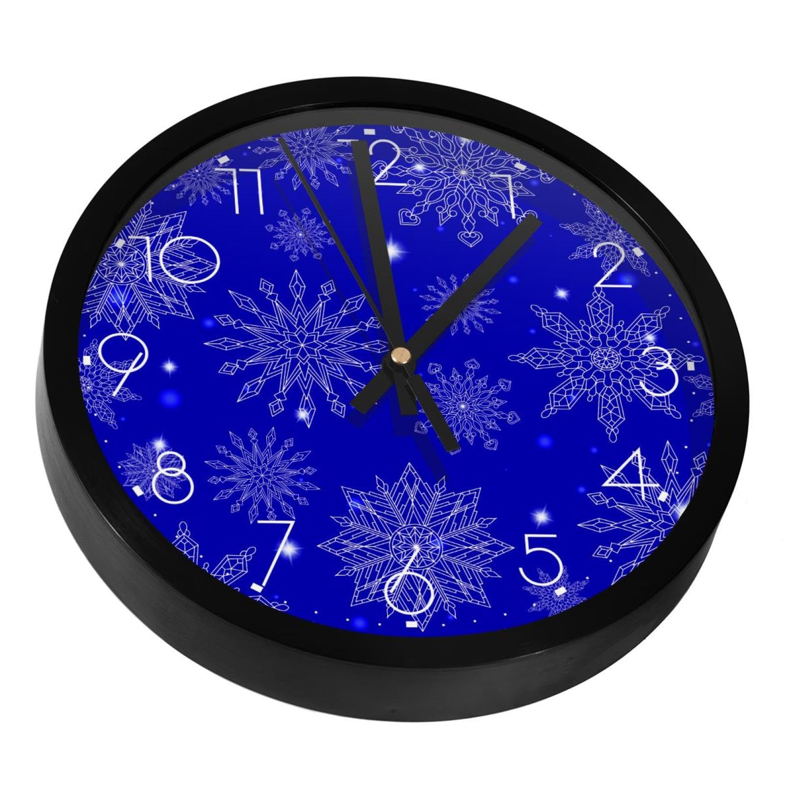 Horloge murale silencieuse sans tic-tac à flocons brillants pour nuit paisible en chambre
