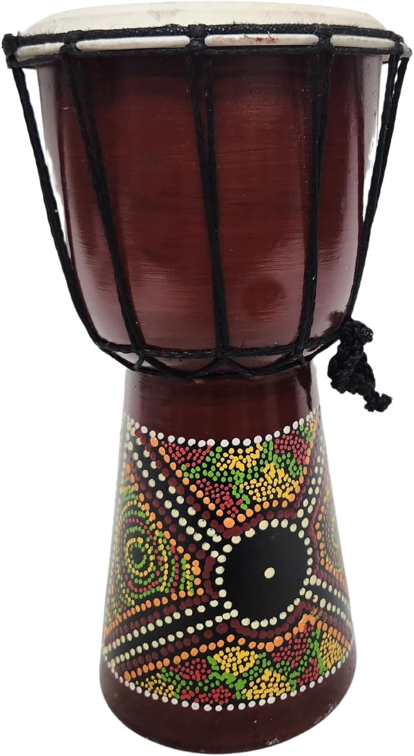 DJEMBE DRUM BONGO CONGO 12" TALL HAND CARVED AFRICAN ABORIGINAL WOOD HAND PAINTED IMPORTER DIRECT TO YOU BEST PRICE FOR THE QUALITY