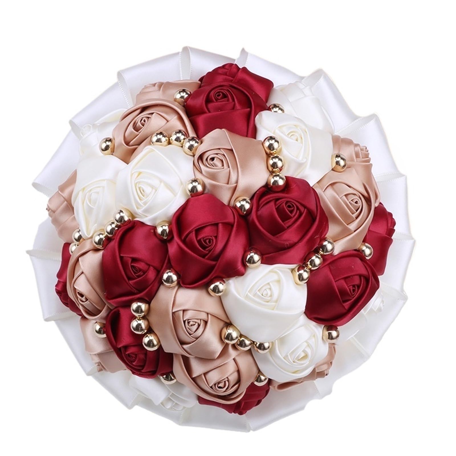 NDLHXKFRP Wedding bouquets for brides and bridesmaids, Artificial Wedding Bouquet Bridesmaid Multicolor Multiple Sizes(Plum,18CM)