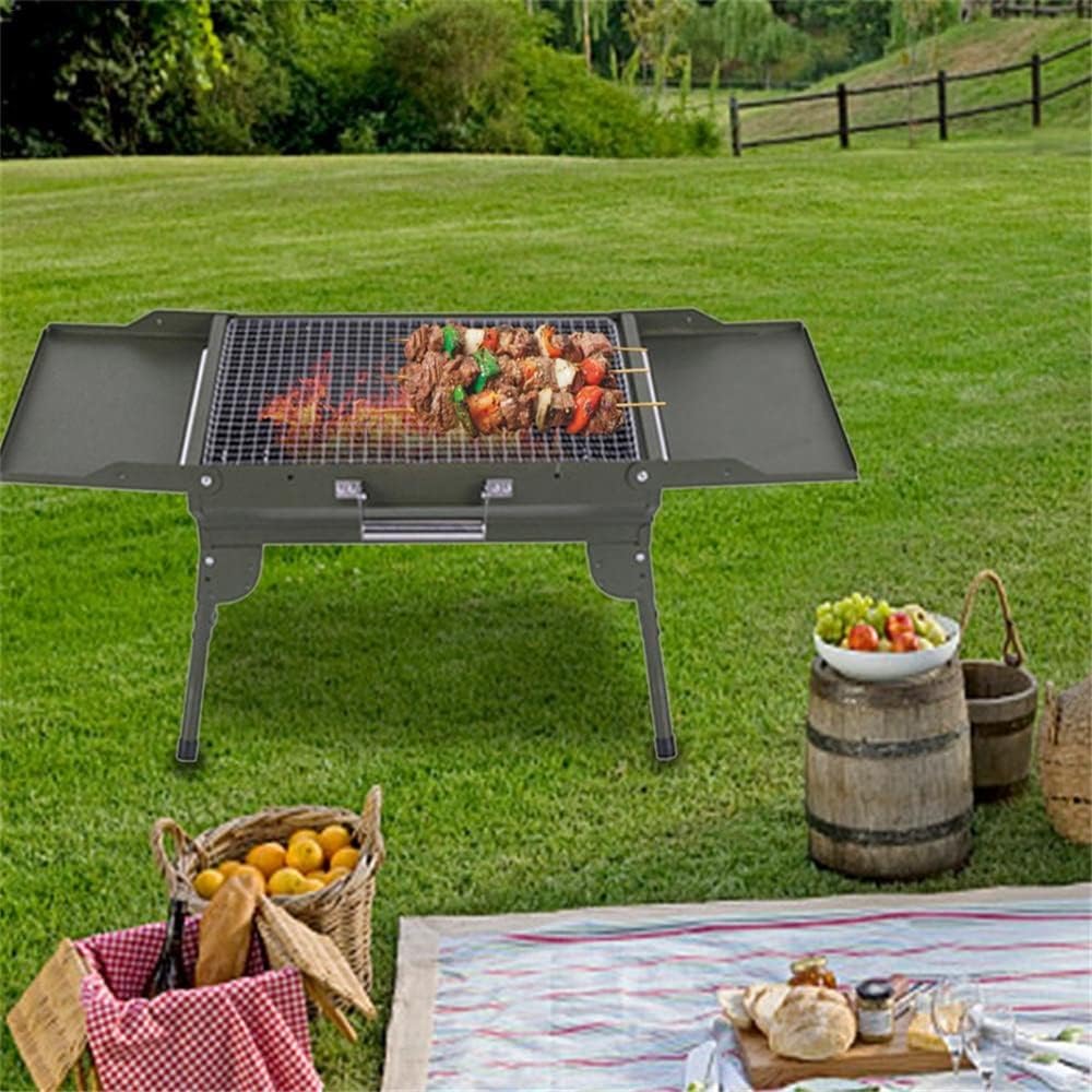 Portable Barbecue Grill Fold Charcoal Tabletop Mini Stand Outdoor Camping