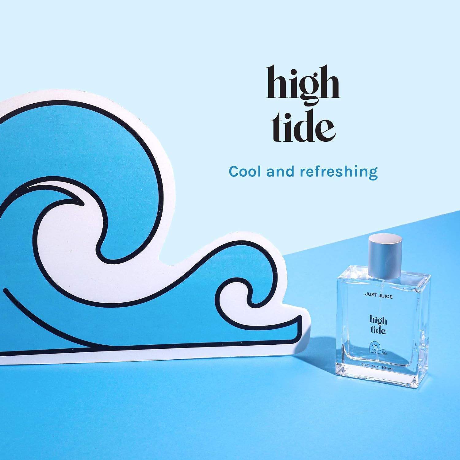 Just Juice High Tide - Cool, Refreshing Perfume for Women and Men - Aquatic Perfume with Ocean Mist, Sea Salt, Amber, Driftwood Notes - 3.4 oz