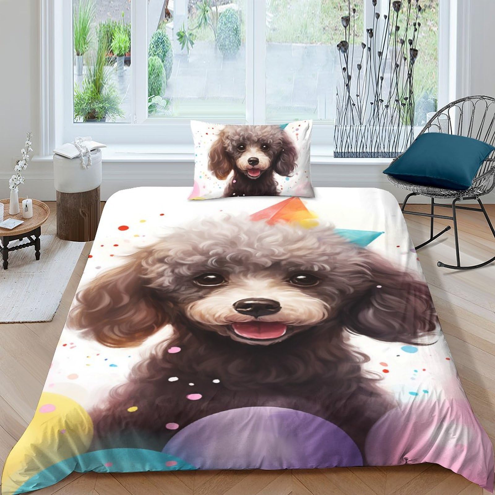 Housses de couettes caniche 3D, finissez-en avec les draps rudes grâce à la microfibre douce