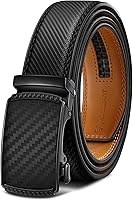 BULLIANT Men's Ratchet Slide Belt - Trim-to-Fit Genuine Leather Adjustable Belt for Jeans, Suits, Casual Wear, Gift Boxed
