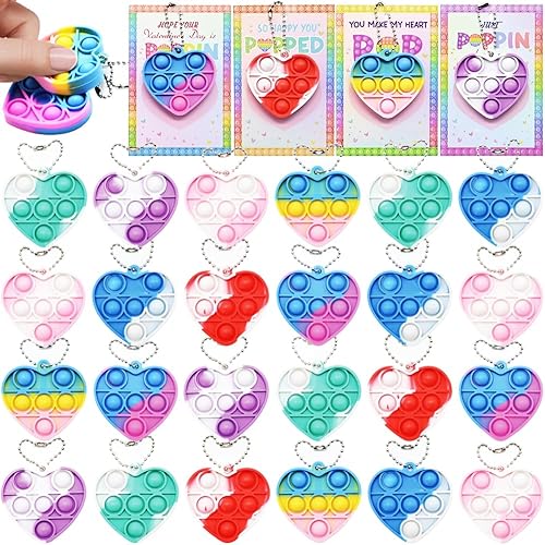 ESLOVEN Regalos del día de San Valentín para niños, paquete de 28 tarjetas del día de San Valentín con juguetes antiestrés de corazón para regalos disponible en Yaxa Venezuela