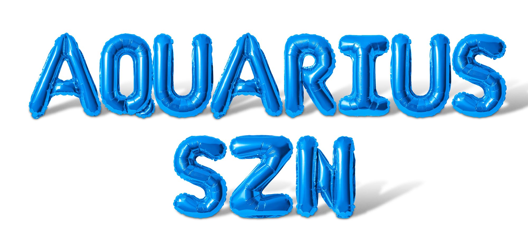 Letter Balloons - AQUARIUS SZN 16" Inch Alphabet Letters Foil Mylar Balloon January or February Birthday Party Balloon Banner (Blue)