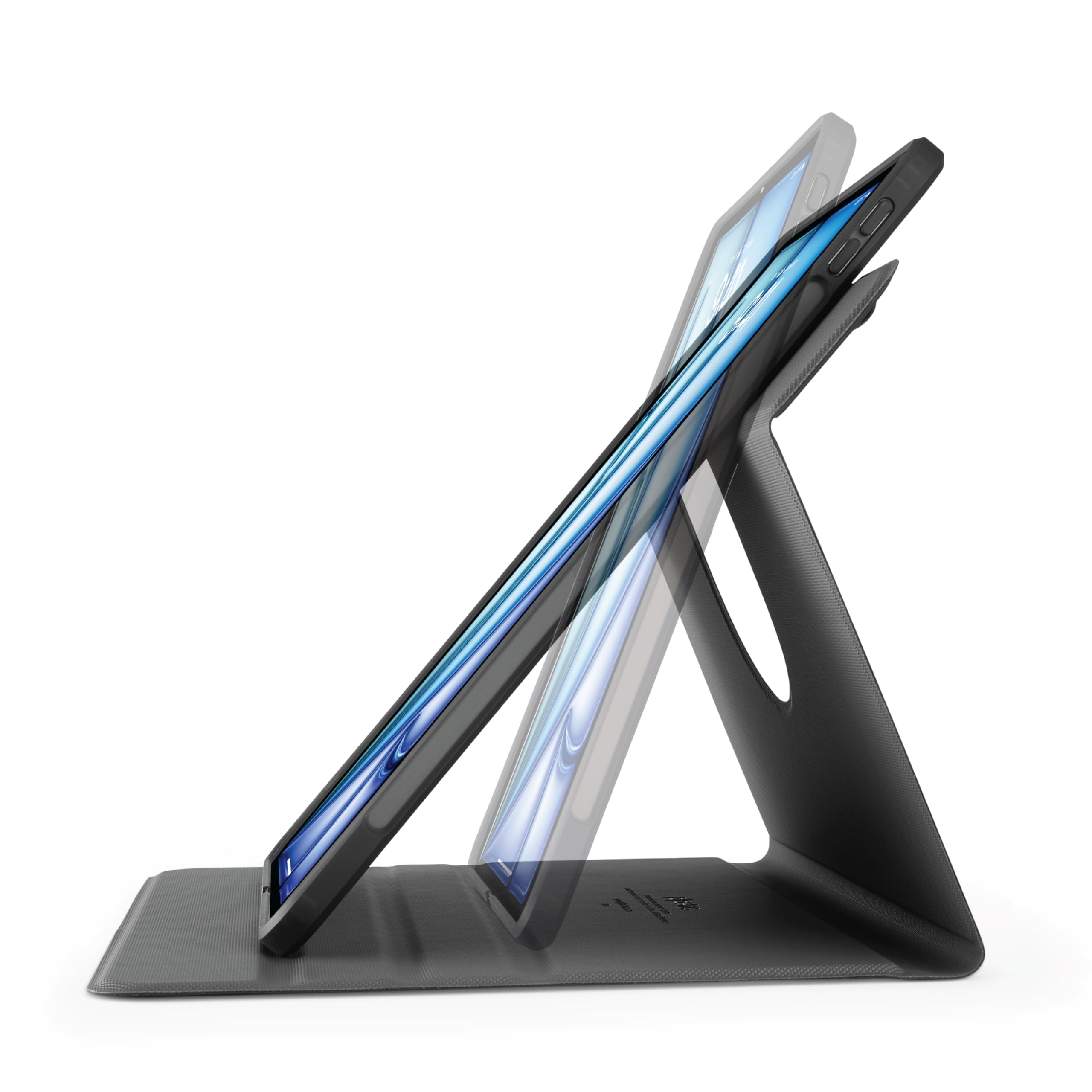 PIPETTO Origami No5 - Custodia a libro rotante per iPad Air 11 (M4/M3/M2) / iPad Air 10.9 (2022/2020), custodia con portapenne, supporto verticale/orizzontale, funzione sleep/wake automatica, nero