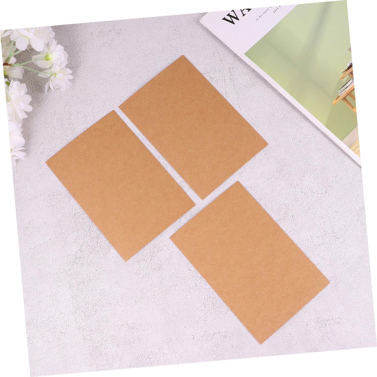 WOONEKY 150 piezas Tarjetas Kraft para DIY Multiusos para Mensajes y Felicitaciones Cartulina Ecológica para Pintura y Escritura Creativa para Postales y Notas Personalizadas