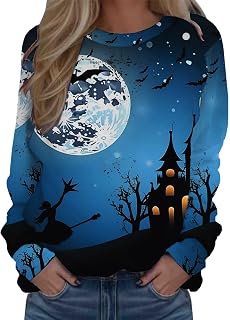 AaaozKjie Long Sleeve Women's Pullover Autumn O-Neck Crew Neck Matching Pullover Tops Casual Long Sleeve Training Shirts Loose Blouse Top Pullover Women