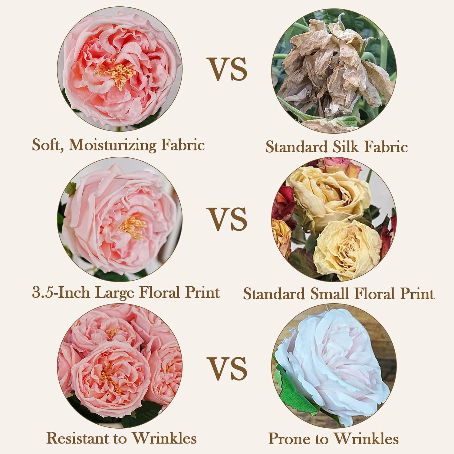 6Pcs Peonies Artificial Flowers, 17'' Real Touch Peonies Fake Flower, David Austin Roses Fake Peonies in Pot for Home Decor Wedding Balcony Bathroom Party Valentines Arrangement, Pink image 3