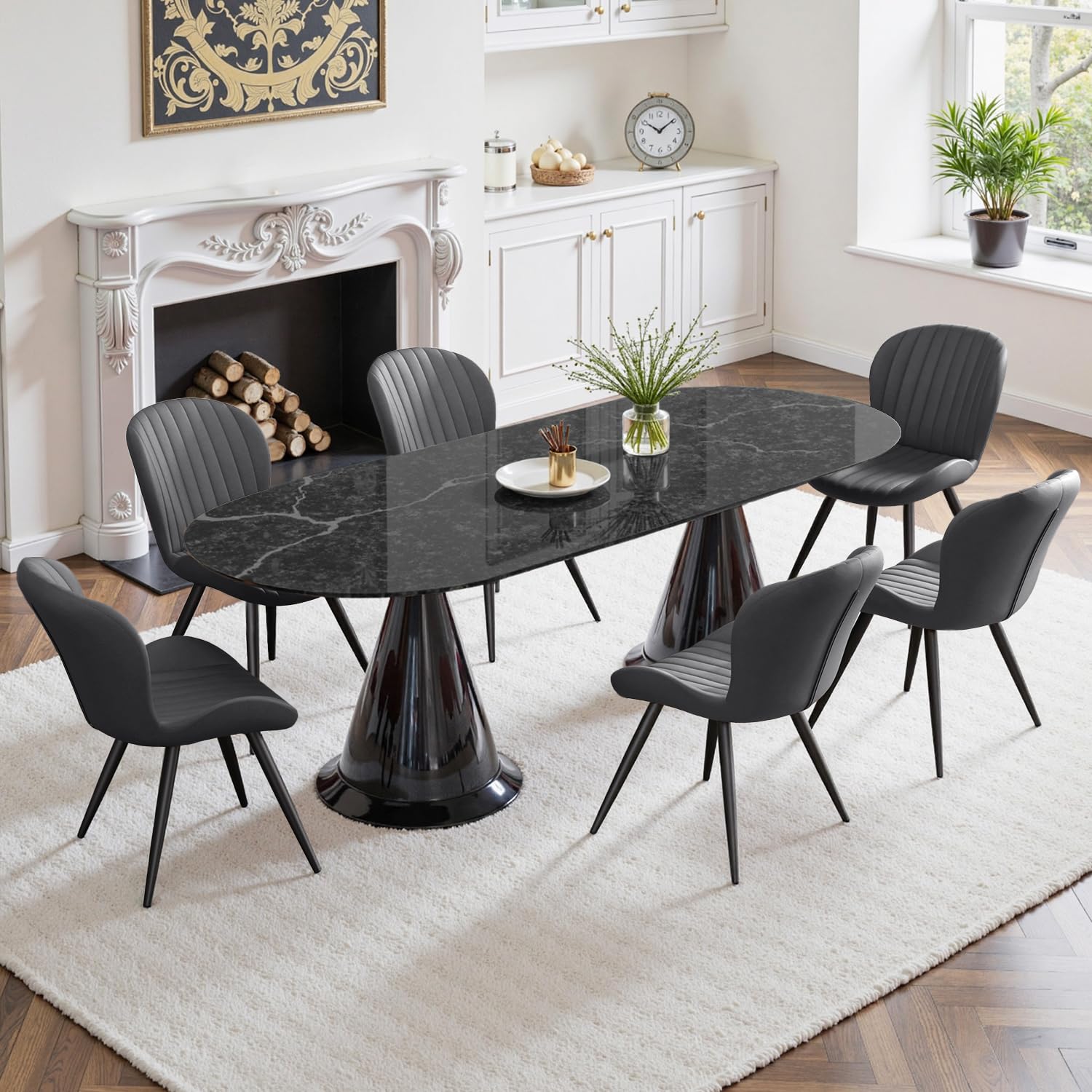 Hawthyhome Esszimmerstühle FU01051, Küchenstuhl, Stuhl Esszimmer Wohnzimmer, ergonomischer Sessel, Armlehnstuhl, Polsterstuhl, Wasserdichtes Material