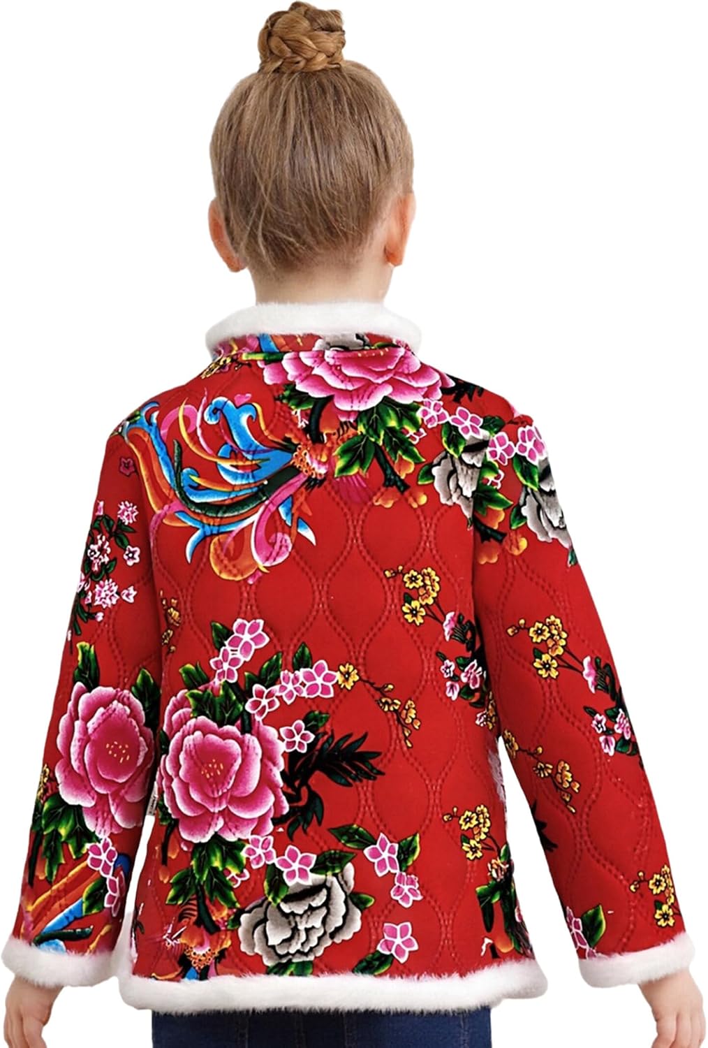 Kids Unisex Chinese New Years Long Sleeve Outerwear Tang Dynasty Jacket Coat Keep Warm Cotton Coat