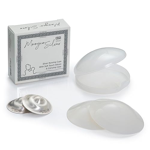 The Original - Tazas de lactancia de plata con almohadillas de silicona, protectores para pezones para lactancia, recién nacidos, imprescindibles