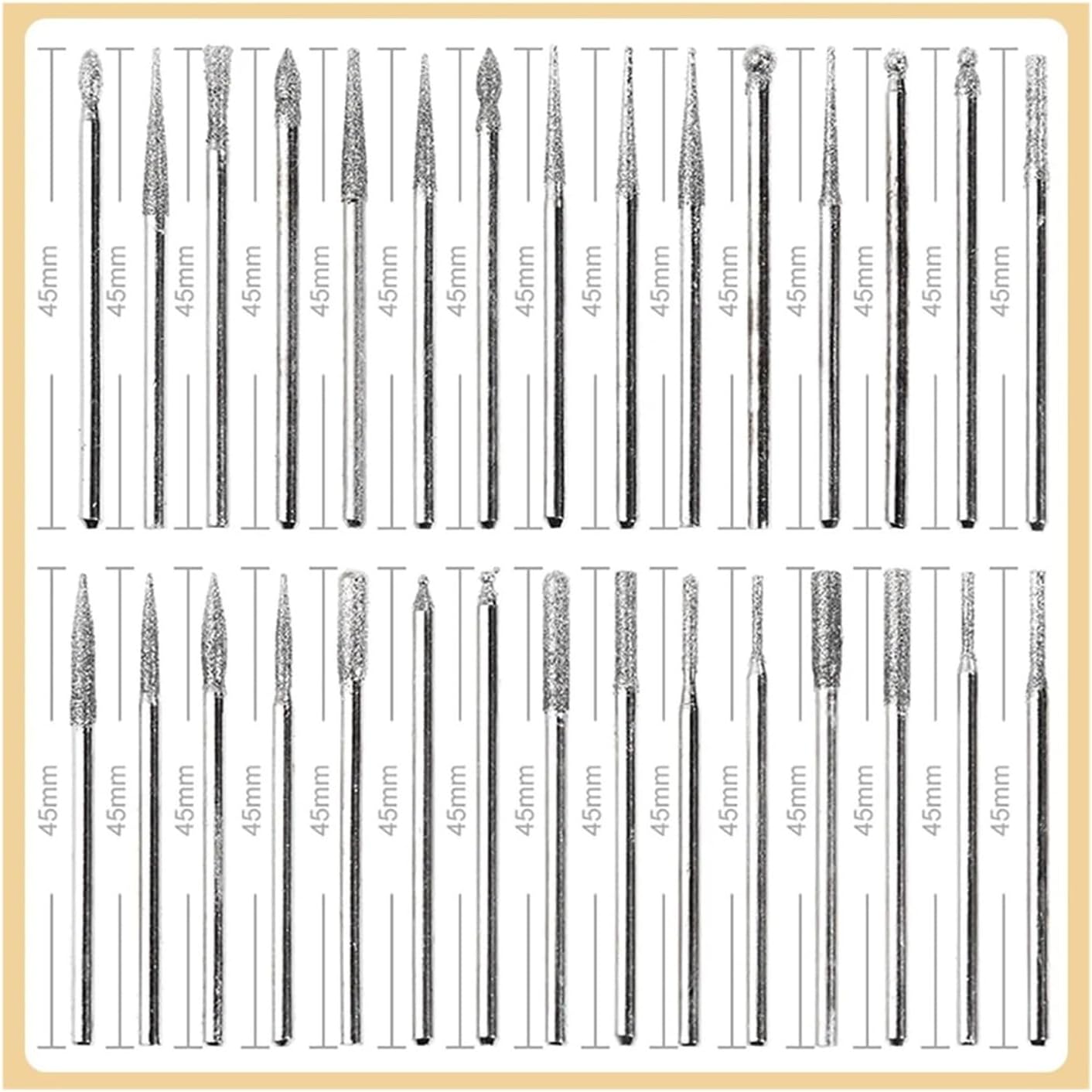 Drill Bits Set, 30pcs 2.35mm Shank Diamond Burs Set With Box For Electric Grinder Power Tool Accessories Abrasive Tools