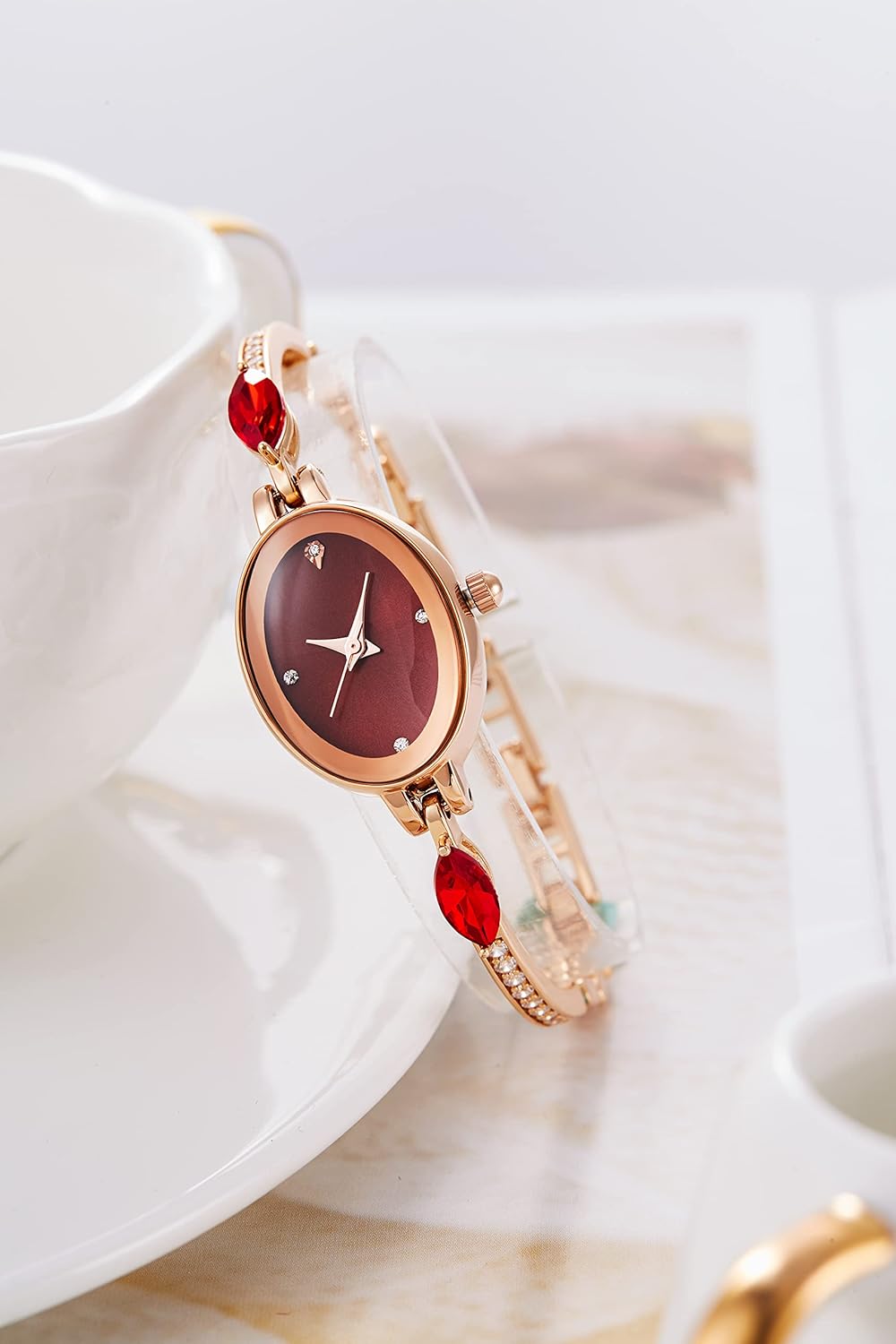 TIME100 Womens Watch,Mini Ladies Fashion Dress Women Watch Oval Bracelet Dial Quartz Wrist Watch,Waterproof Watch for Women - Image 4