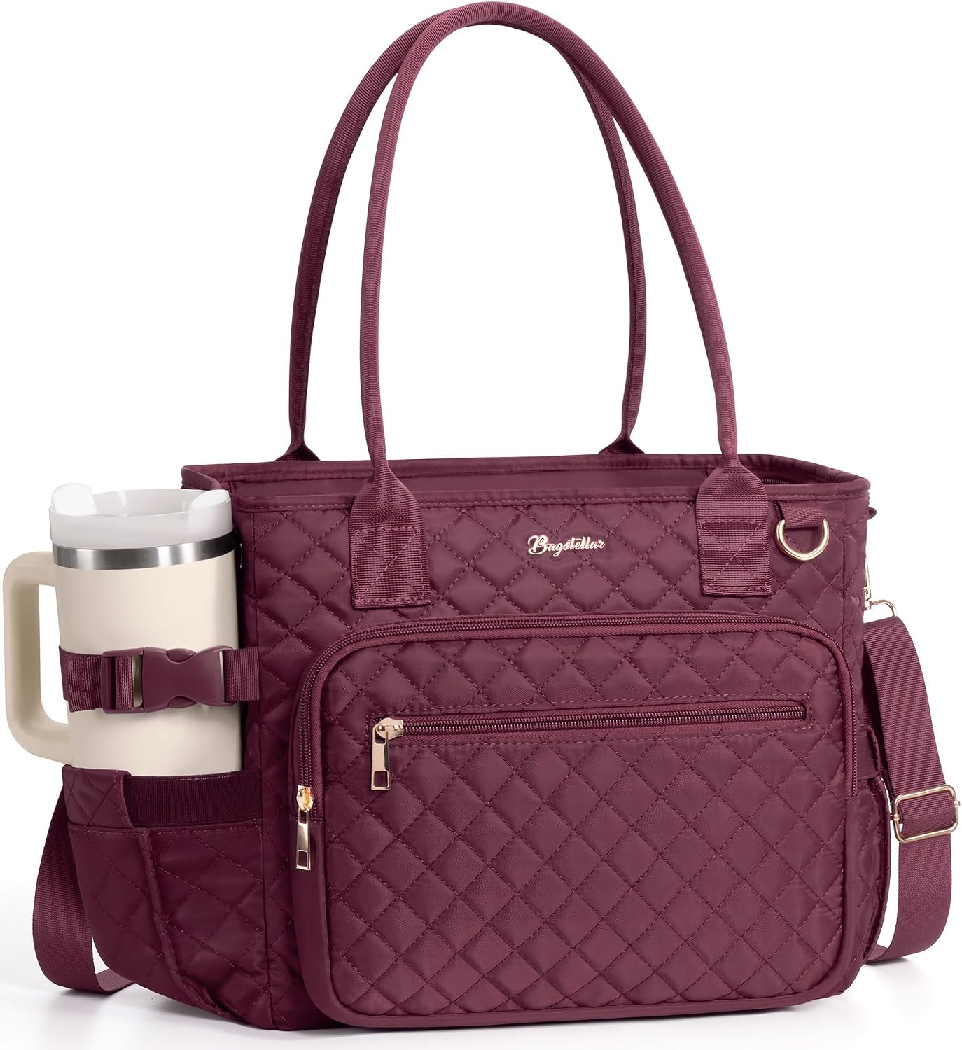 Bagstellar Lunch Box for Women Insulated Lunch Bag Quilted Soft Cooler Tote