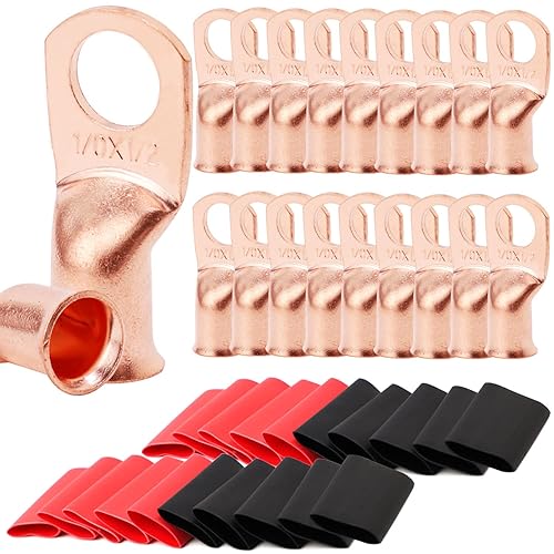 Miniatura 134 de TKDMR 6 terminales de batería de 4 AWG-3/8, terminales de alambre resistentes, terminales de anillo, extremos de cable de batería, terminales