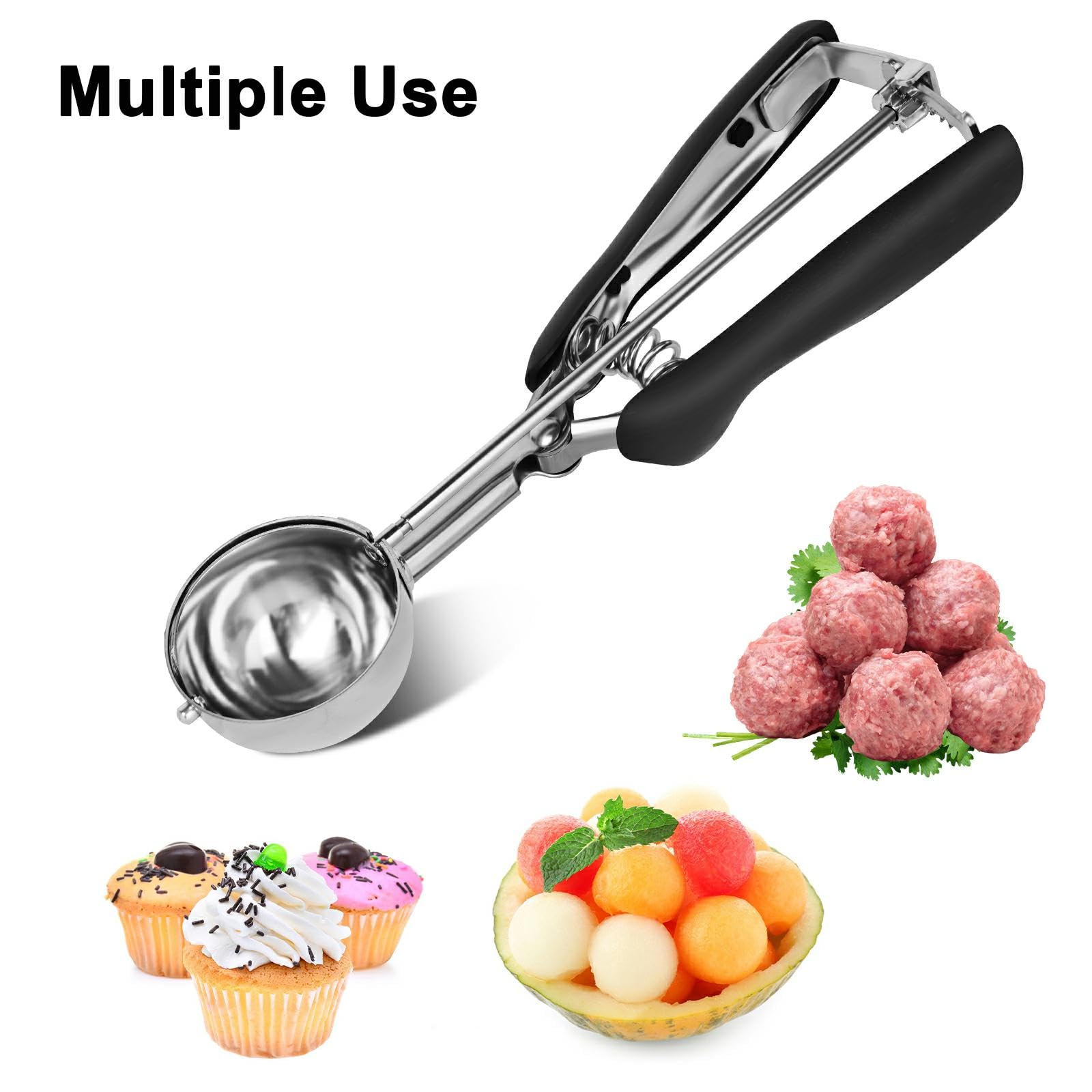 Cucchiaio Porzionatore Per Gelato In Acciaio Inox 304 - Con Grilletto, Per Dolci, Melone E Biscotti - Foto 4