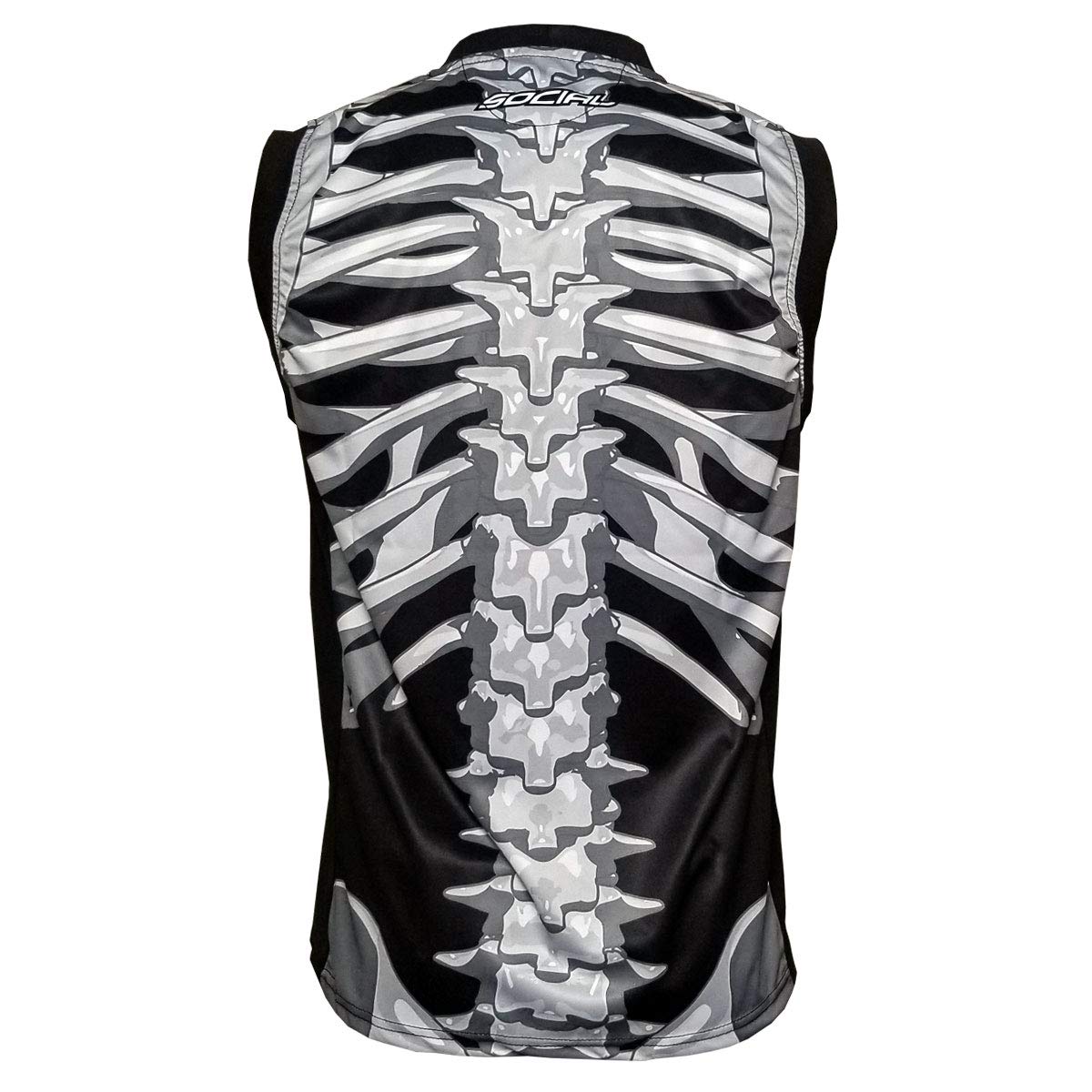 Social Paintball Sleeveless Jersey, Skeleton Bones with Mesh Sides (Medium)