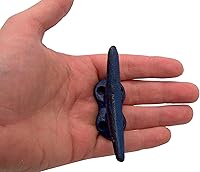 Vista 5 de Wowser Ganchos de pared de hierro fundido azul náutico, 3.5 pulgadas, juego de 3