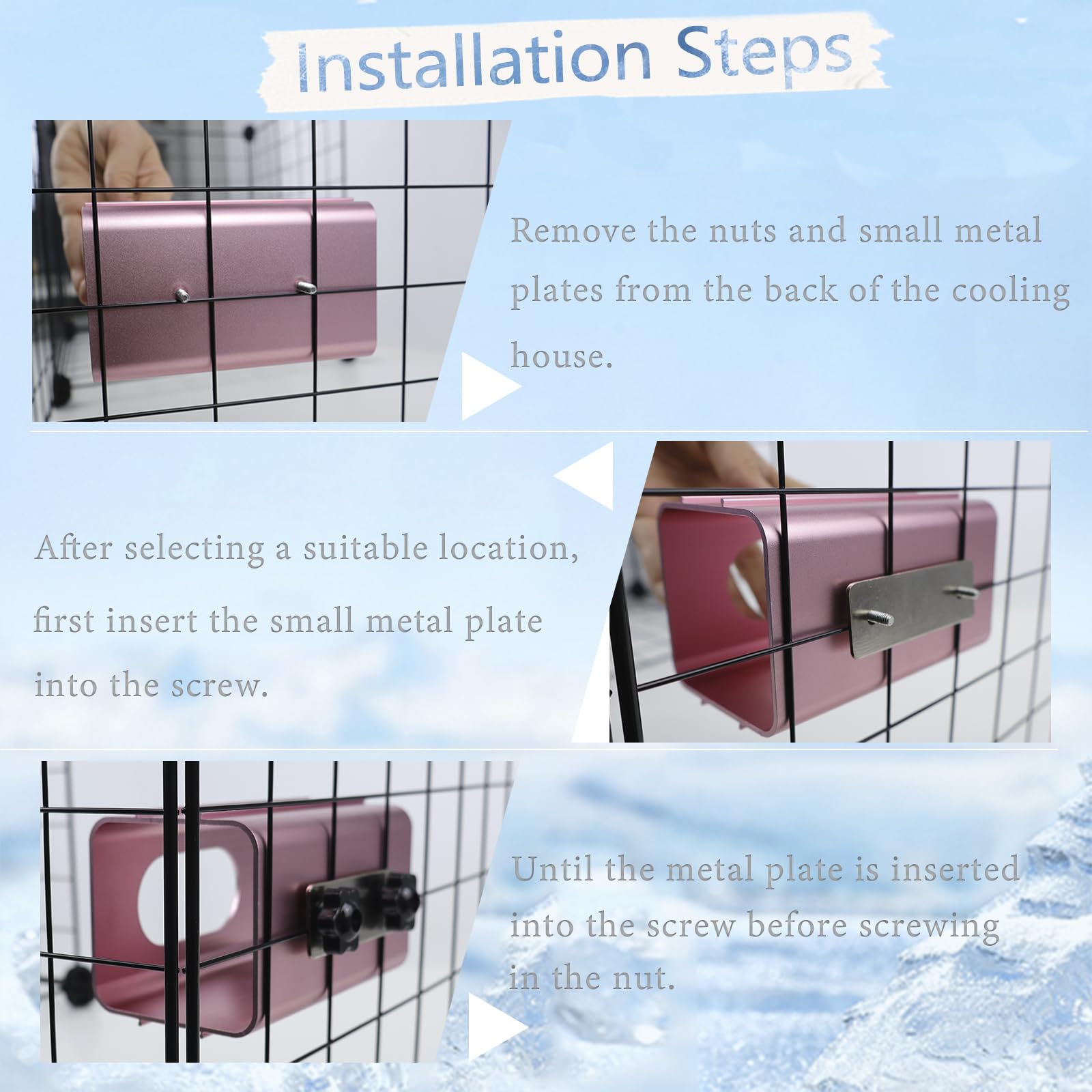 Jouets Tunnel rafraîchissant pour Hamsters, Maison rafraîchissante pour Hamsters, cachette Suspendue en Aluminium pour Hamsters Nains, Hamsters syriens, Geckos léopards (Rose, 12x7x7cm)