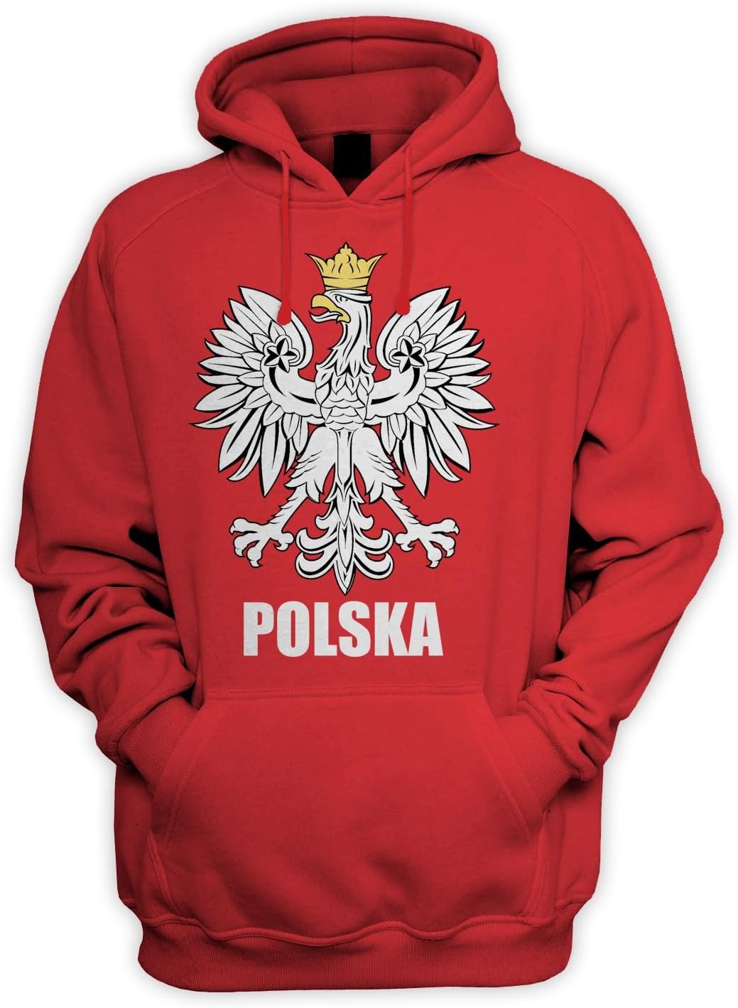 Tribal T-Shirts Polish Eagle Polska Flag Men's Pouch Pocket Hoodie Hooded Sweatshirt
