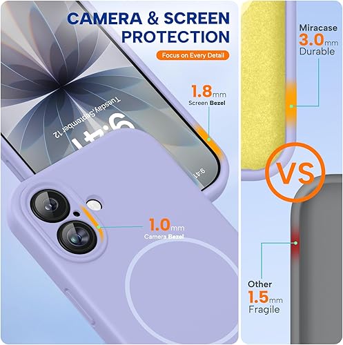 Miniatura 1116 de Miracase - Funda diseñada para iPhone 11 con protector de pantalla, funda de goma de silicona líquida, protección total contra caídas y a prueba