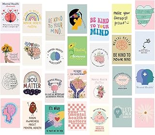 Mental Health Awareness Wall Collage Kit - Mental Health Aesthetic Pictures - Motivational Wall Art- Mental Health Room Decor Mental Health Gifts for Teen Girls(50 Set 4x6 inch)